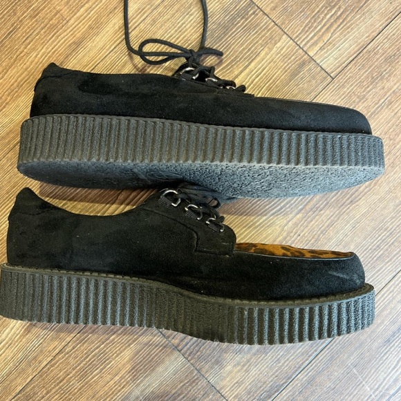 Leopard print creepers men’s size 11 Wm 9 Rockabilly Punkrock shoes - Picture 2 of 5